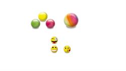 MINI BALL X 12 EMOTICON/FLUO/UNICORN